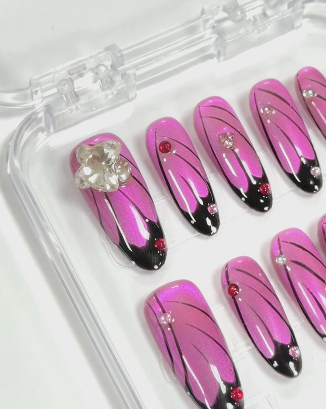 Crystal Butterfly Wing Press On Nails