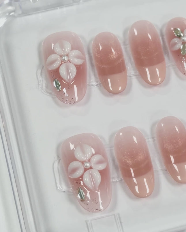 Nude Blossom Press On Nails